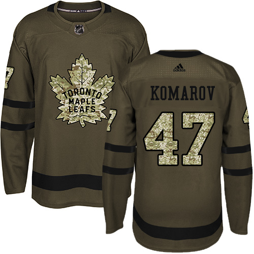 Adidas Maple Leafs #47 Leo Komarov Green Salute to Service Stitched NHL Jersey - Click Image to Close